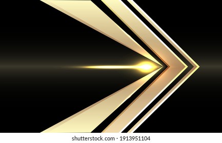 Abstract gold arrow speed direction on black design modern futuristic background vector illustration.