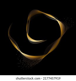 Abstract Gold Asymmetric Object. Modern Vector Illustration.