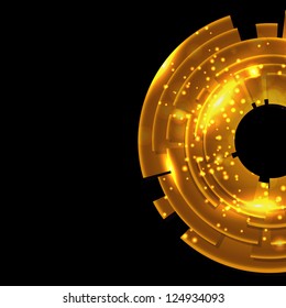 Abstract gold background with black copy space.