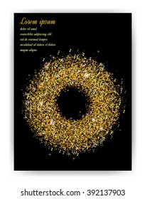Abstract gold background. Gold background for card. Gold glitter. Business card set