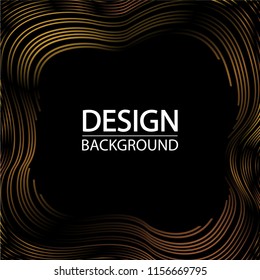Abstract gold background with dynamic circles. Creative line art. Design elements created using the Blend Tool.