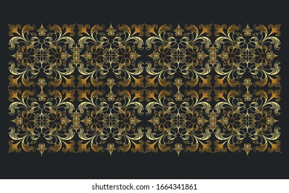 Abstract gold background. Ethnic seamless pattern ornament. Vector pattern. Golden.