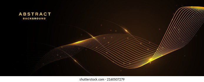 Abstract gold background with flowing lines. Dynamic waves. vector illustration.