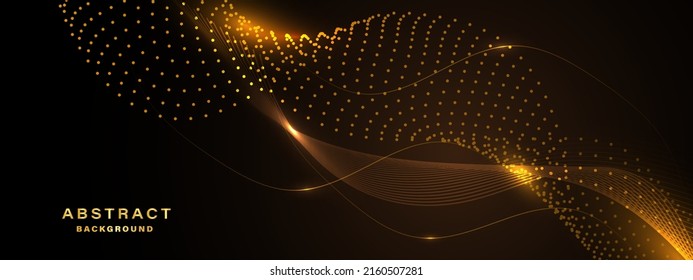 Abstract gold background with flowing lines. Dynamic waves. vector illustration.