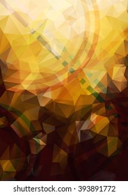 Abstract gold background. Geometric abstract vector background, pastel color. Modern and stylish abstract design poster, cover, card design. Vintage texture, dots pattern and geometric elements