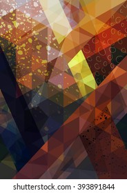 Abstract gold background. Geometric abstract vector background, pastel color. Modern and stylish abstract design poster, cover, card design. Vintage texture, dots pattern and geometric elements