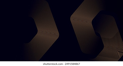 Abstract gold background with glowing geometric lines. Modern shiny blue hexagon lines pattern. Technology futuristic concept. Suit for poster, banner, brochure, cover, flyer. Vector illustration