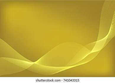 Abstract gold background. Light wave. Vector illustration.