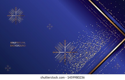 Abstract gold background luxury dark blue and golden line template premium vector illustration