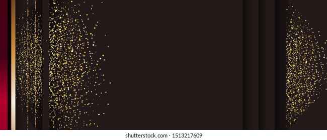 Abstract gold background luxury dark and golden line template premium vector