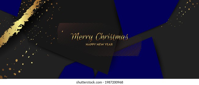 Resumen de fondo dorado líneas de lujo azul oscuro y dorado. Conveniente versátil fondo de lujo para invitación, banner, embalaje, base de medios sociales. Vector de acciones