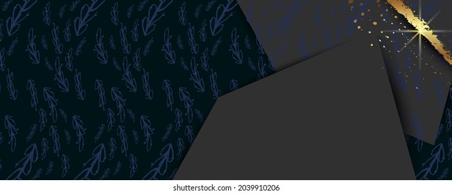 Abstract gold background luxury dark and golden line template premium vector