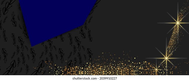 Abstract gold background luxury dark and golden line template premium vector