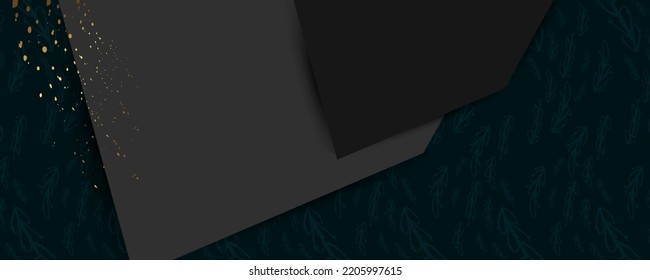 Abstract gold background luxury dark and golden line template premium vector