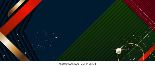Fondo de oro Abstractas de lujo azul oscuro y línea de oro Plantilla Vector premium