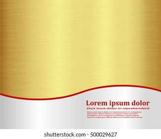 Abstract gold background with metallic place for text, vector illustration