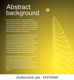 Abstract gold background with moving ball and space for your text
