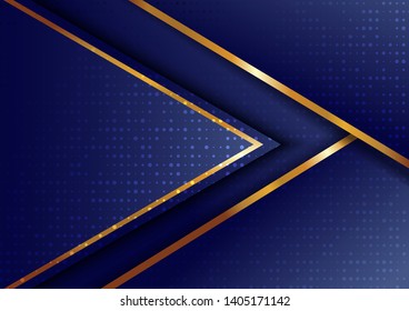 Abstract gold background on dark blue space. Luxury concept design with glitter