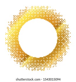 Abstract gold background in pixel art style. Vector illustration. Pixel art background in flat style