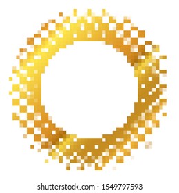 Abstract gold background in pixel art style. Vector illustration. Pixel art background in flat style