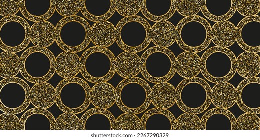 Abstract gold background of round shapes, brochure template design