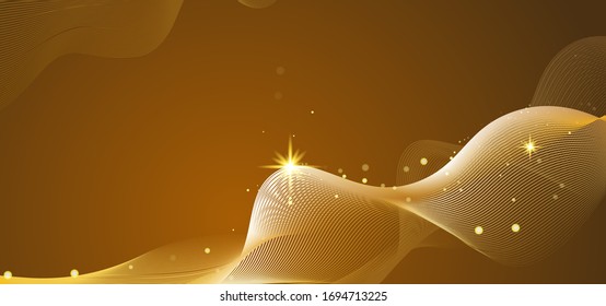 Abstract gold background with smooth lines