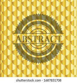 Abstract gold badge. Scales pattern. Vector Illustration. Detailed.