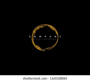 Abstract Gold Beautiful Circle Strokes Vector Template