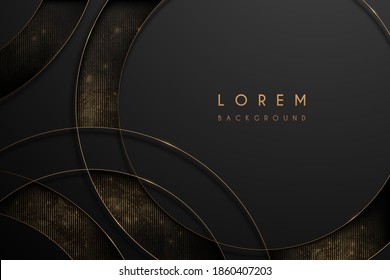 Abstract gold and black circle background