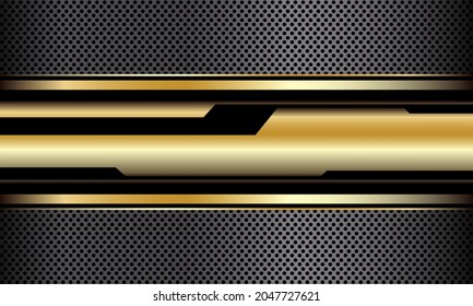 Abstract gold black circuit cyber geometric grey circle mesh design modern luxury futuristic technology vector background illustration.