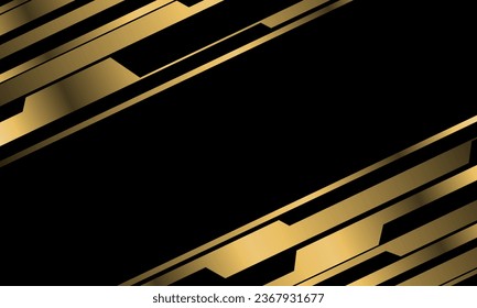 Abstract gold black cyber geometric dynamic design modern luxury futuristic background vector illustration.