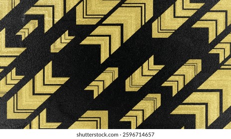 Abstract Gold and Black Geometric Pattern