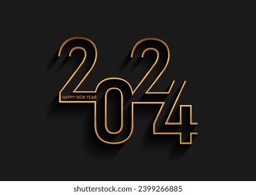 Abstract gold and black Happy New Year background design 