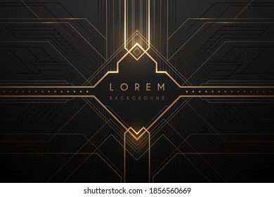 Abstract gold and black luxury frame template