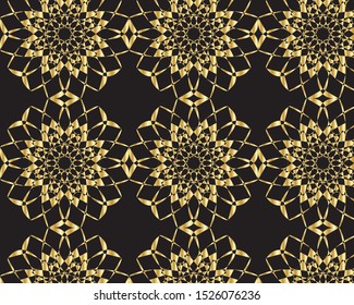 Abstract gold and black pattern design for printing textile and wallpaper