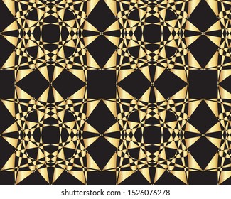 Abstract gold and black pattern design for printing textile and wallpaper