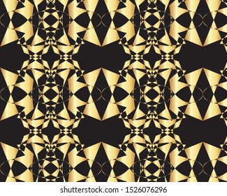 Abstract gold and black pattern design for printing textile and wallpaper
