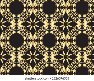 Abstract gold and black pattern design for printing textile and wallpaper