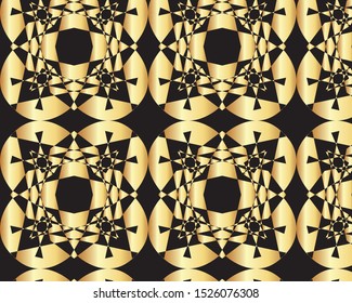 Abstract gold and black pattern design for printing textile and wallpaper