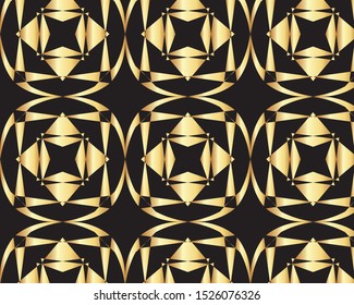 Abstract gold and black pattern design for printing textile and wallpaper