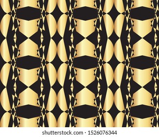 Abstract gold and black pattern design for printing textile and wallpaper