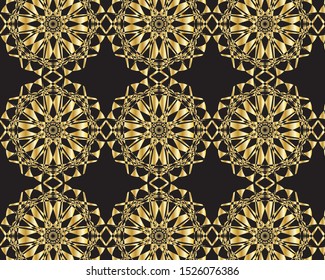 Abstract gold and black pattern design for printing textile and wallpaper