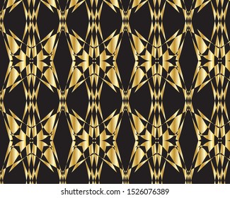 Abstract gold and black pattern design for printing textile and wallpaper