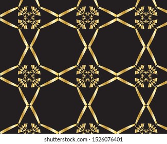 Abstract gold and black pattern design for printing textile and wallpaper