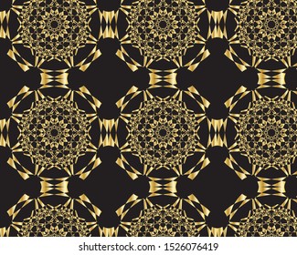 Abstract gold and black pattern design for printing textile and wallpaper