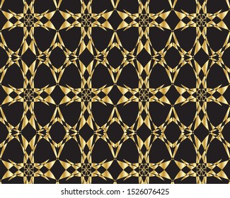 Abstract gold and black pattern design for printing textile and wallpaper
