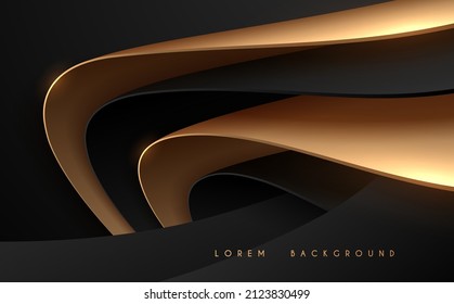 Abstract gold and black shapes background