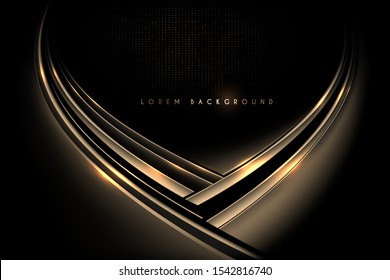 Abstract gold and black shiny background