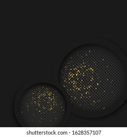 Abstract gold and black shiny vector background.