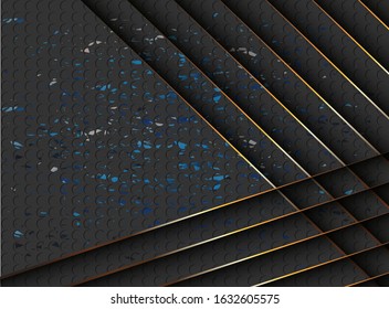 Abstract gold and black shiny vector background.